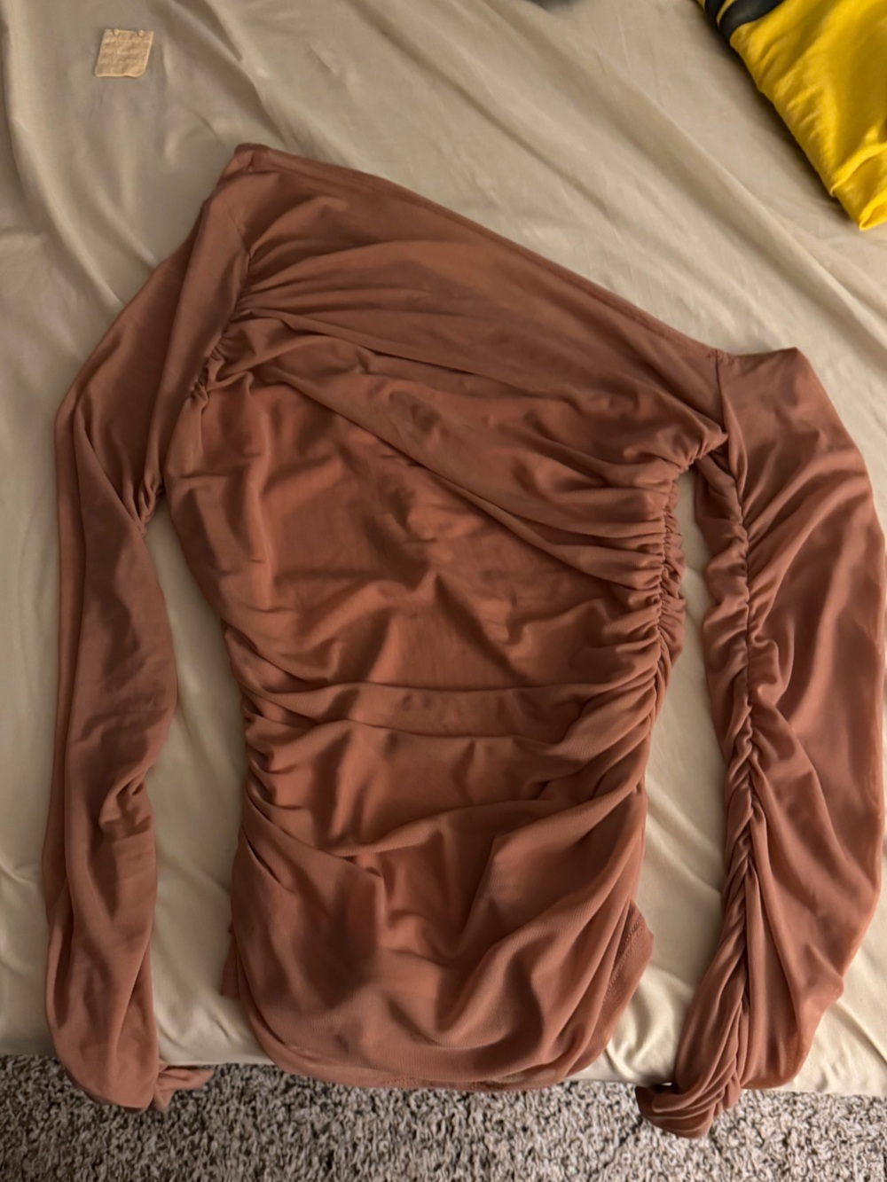 Ruched Long Sleeve Women’s Top - Dusty Rose